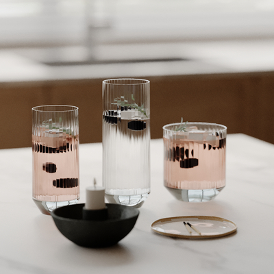  饮料 蜡烛 水杯su模型 