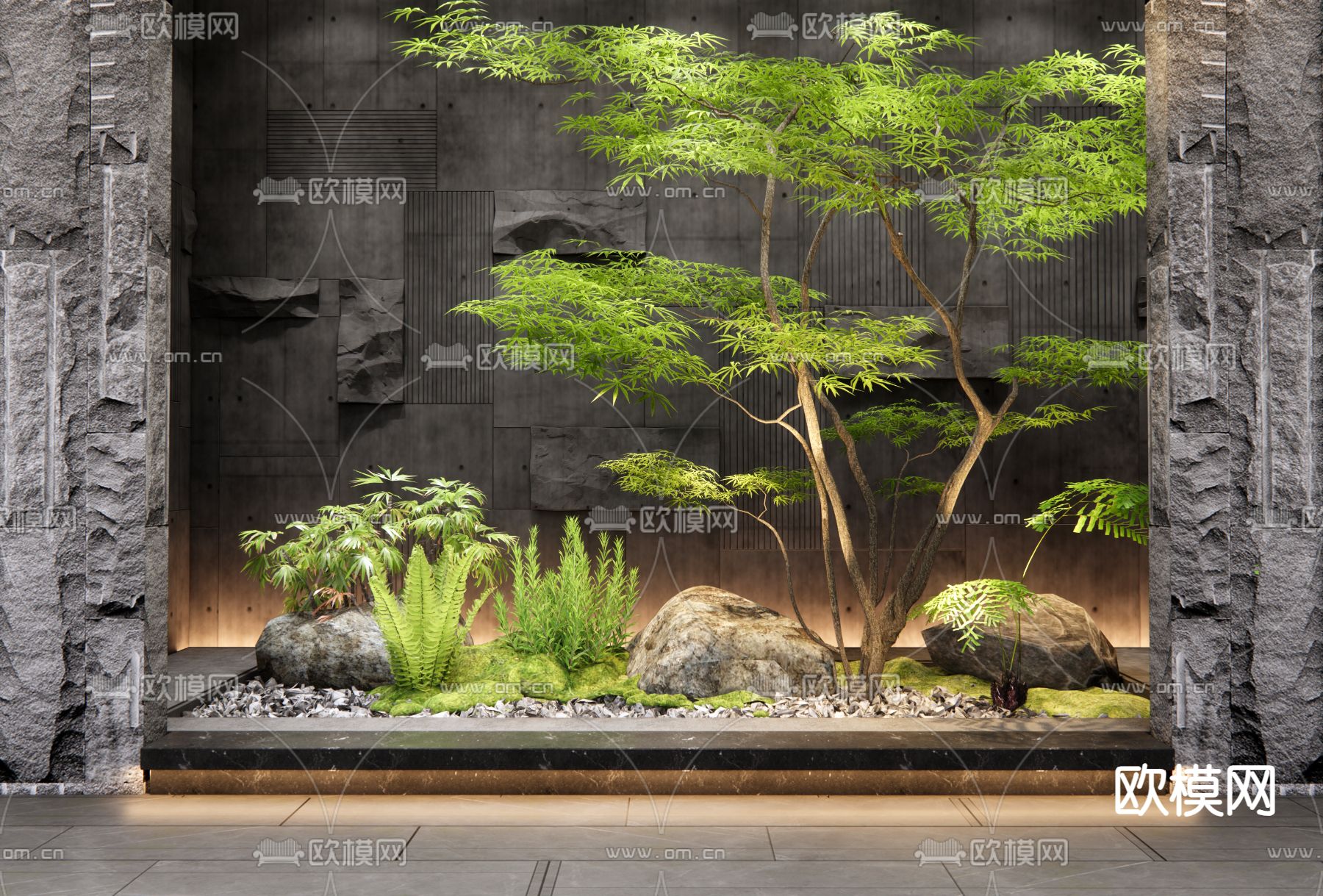 室内景观 植物造景3d模型下载