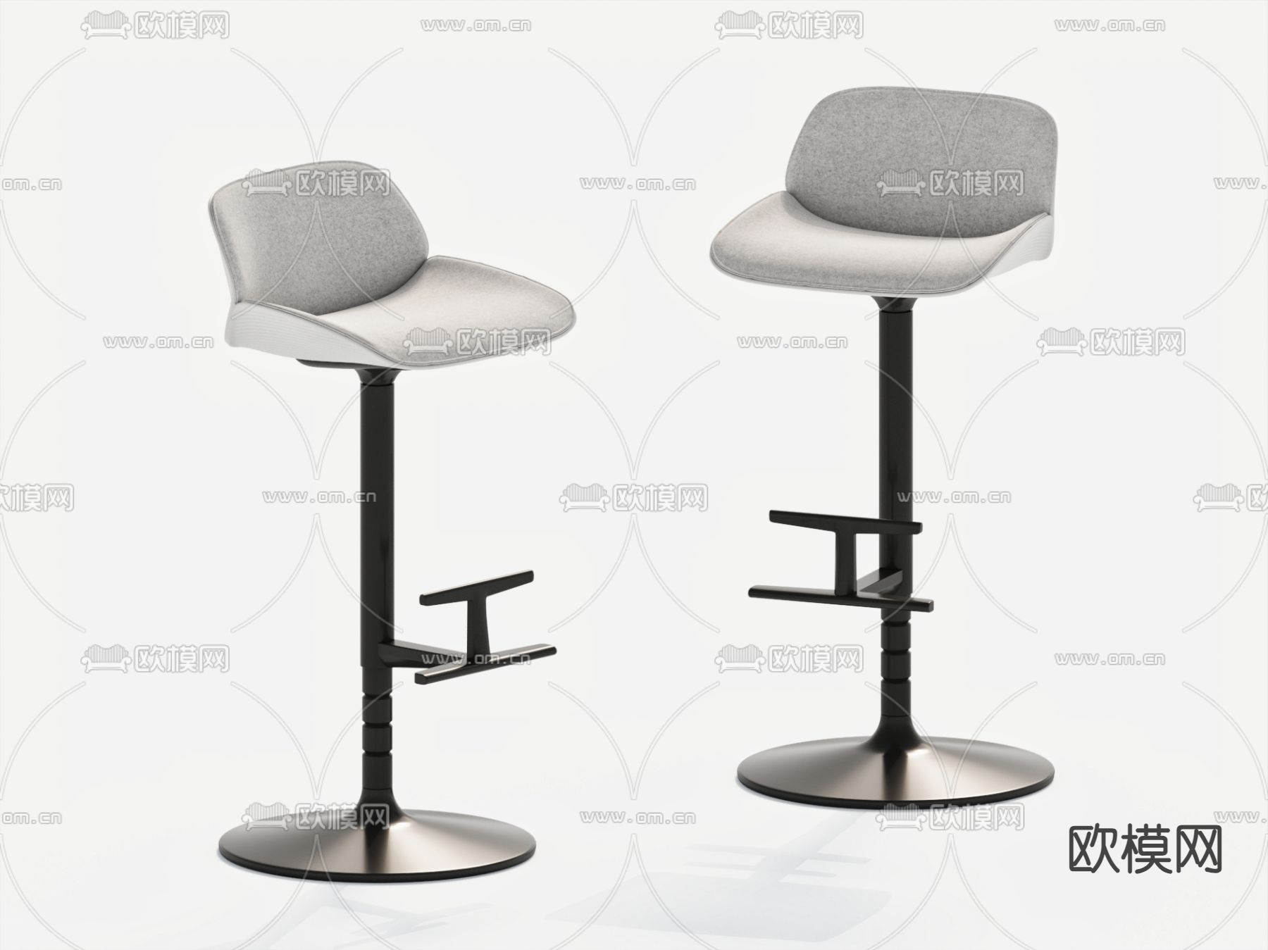 现代吧椅 高脚椅3d模型下载（渲染图1）