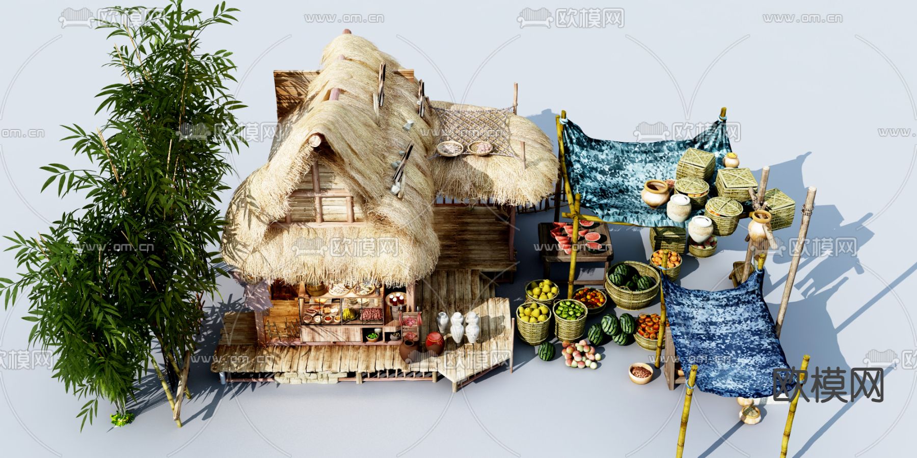 商业摊位 地摊 贩卖摊3d模型下载