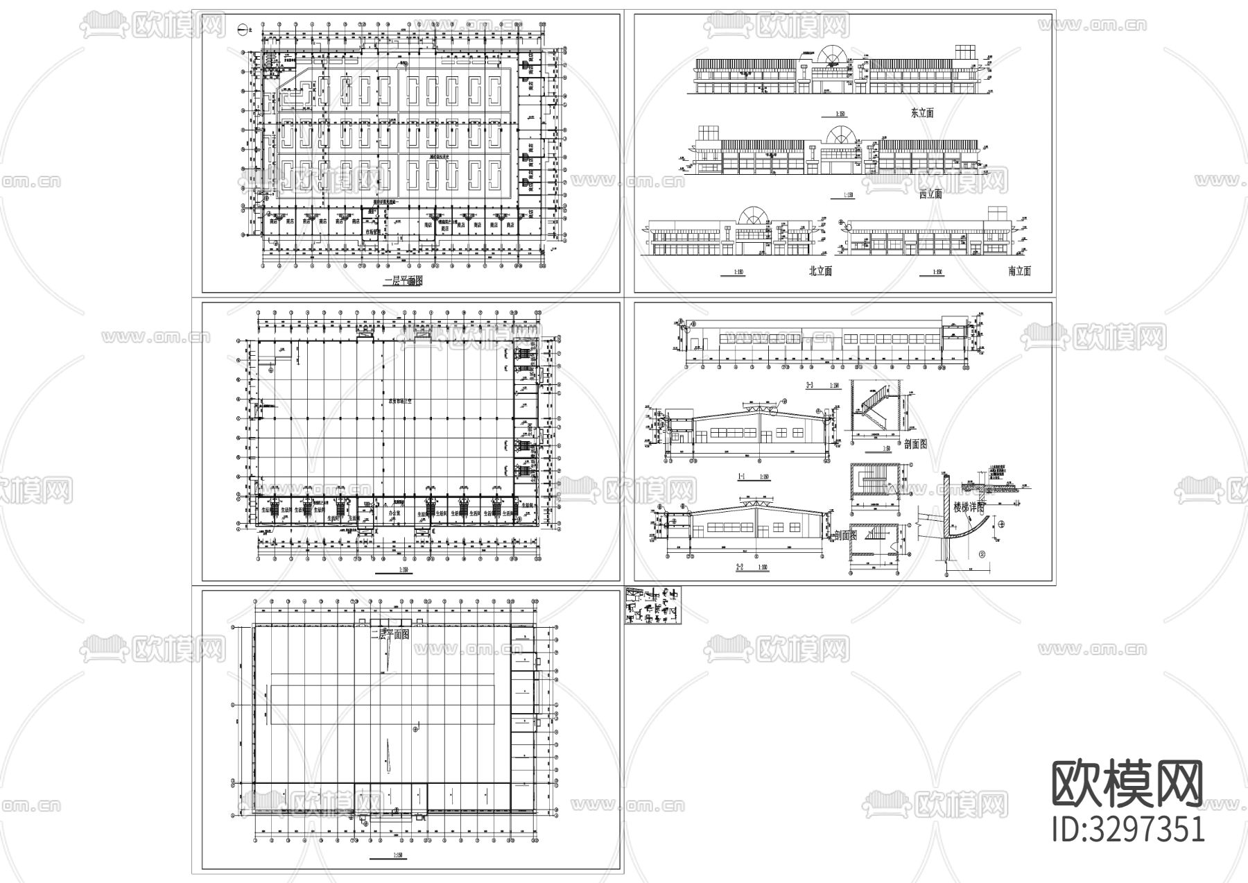 现代农贸市场建筑CAD施工图下载
