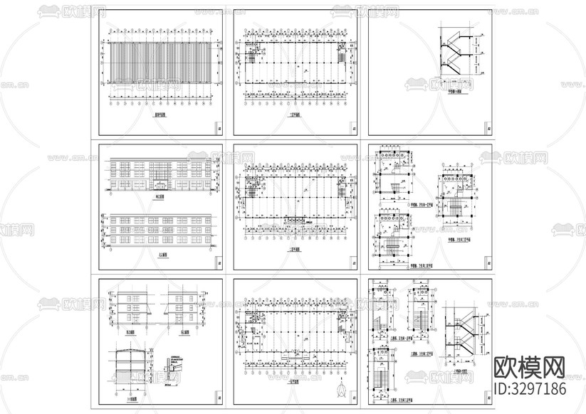 18廠房建筑cad立面圖下載