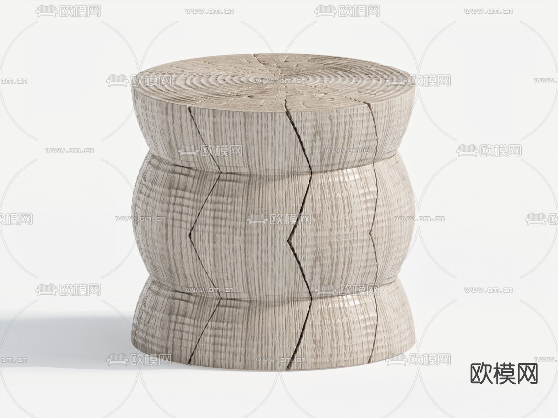 现代原木凳 装饰凳su模型下载（渲染图2）