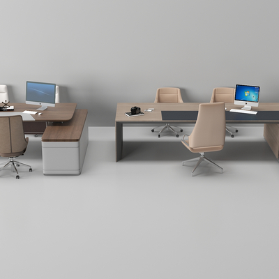  班台桌 大班台su模型 