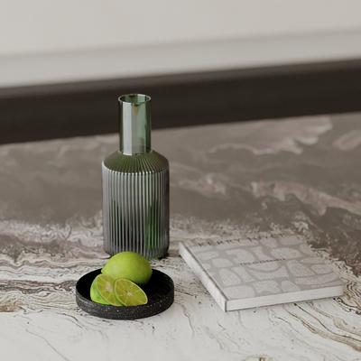  饮料 水杯 水果 书本 托盘 摆件su模型 