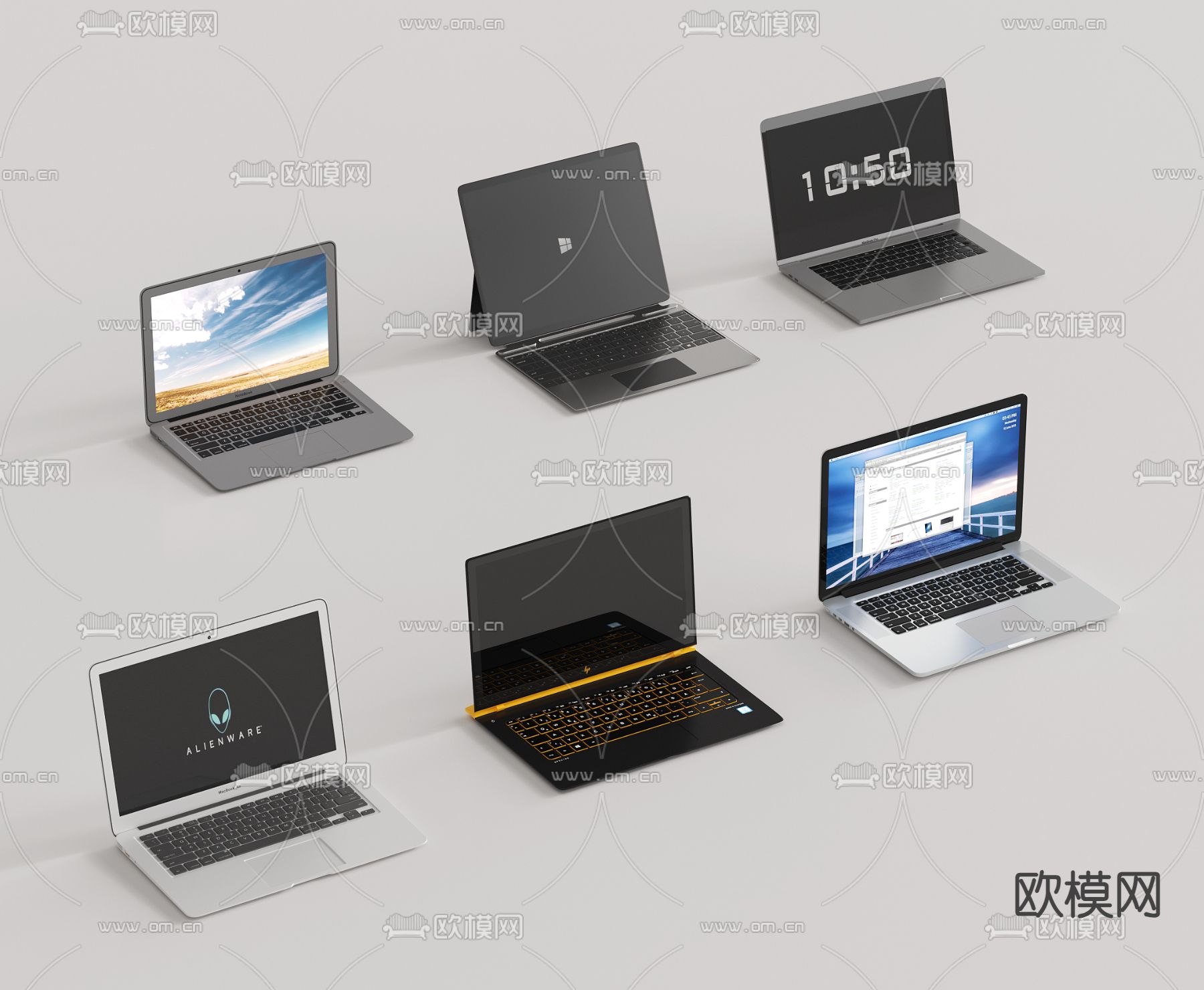 现代笔记本电脑 电脑3d模型下载