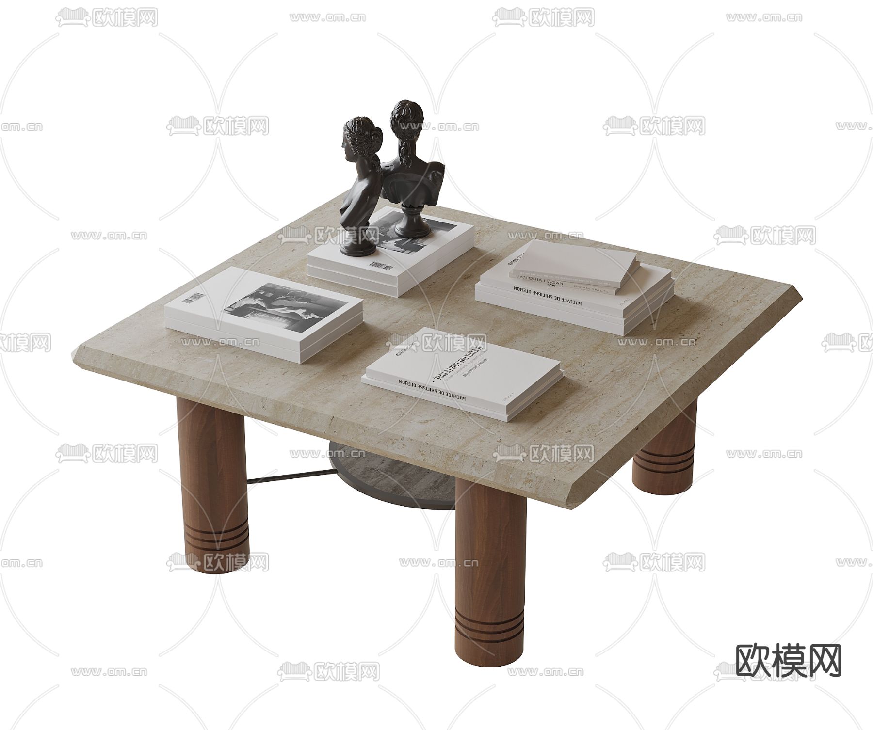 中古风茶几su模型下载（渲染图2）