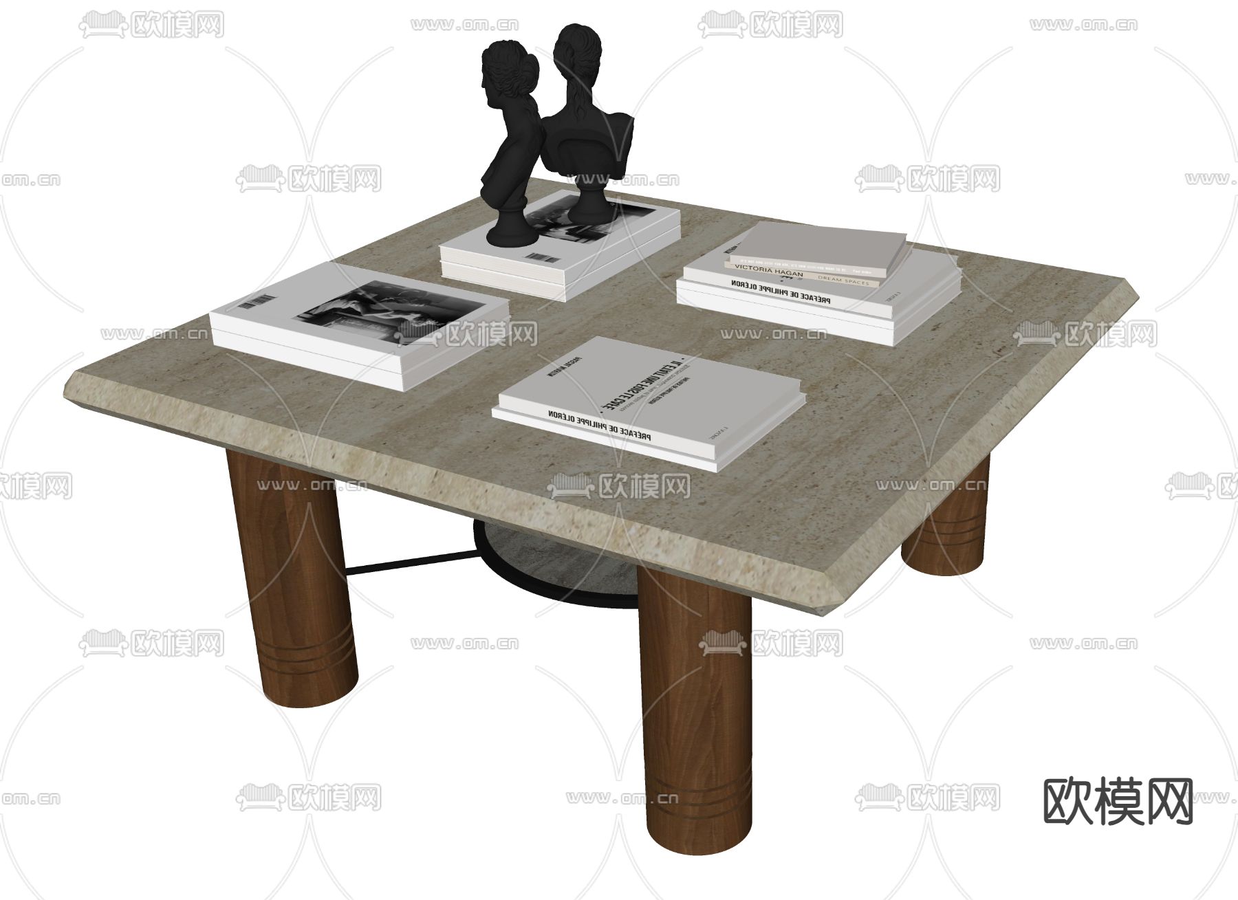 中古风茶几su模型下载（渲染图1）