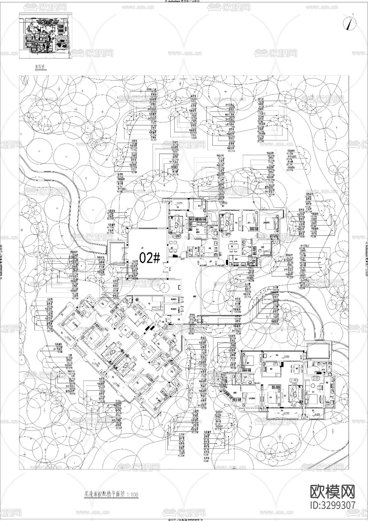 住宅小区绿化cad施工图下载（渲染图9）