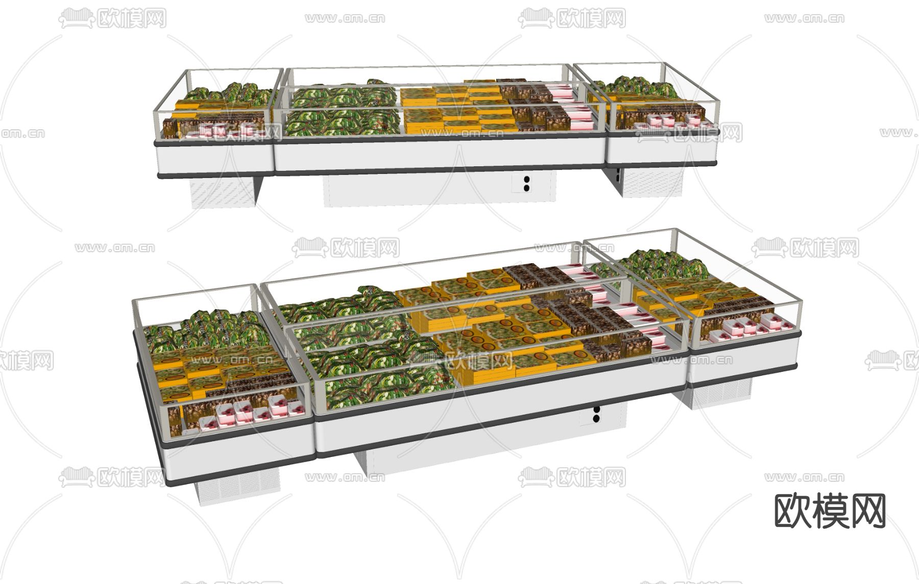 货架 超市冷藏柜su模型下载（渲染图1）