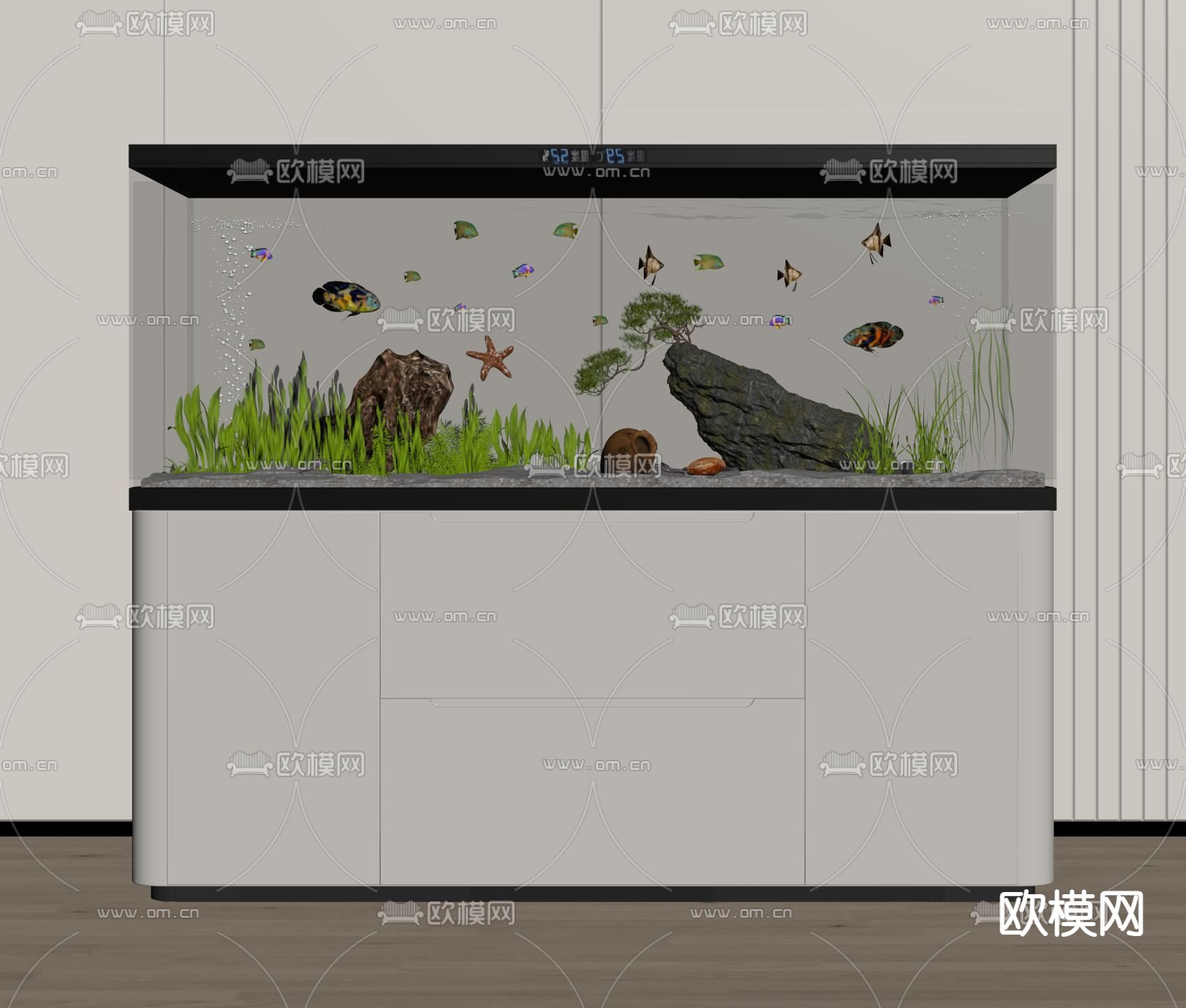 鱼缸 水族su模型下载（渲染图1）