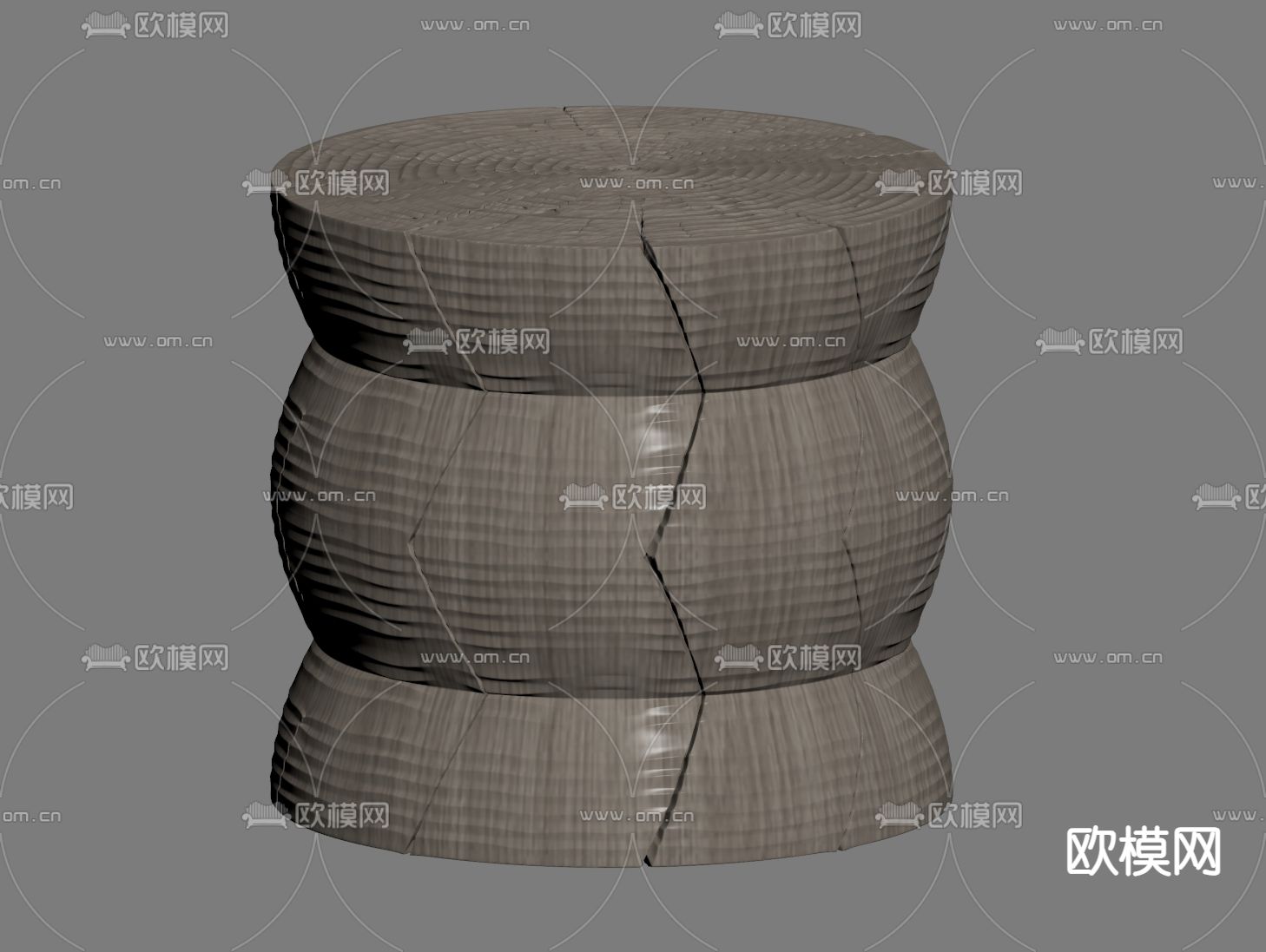 现代原木凳 装饰凳su模型下载（渲染图1）