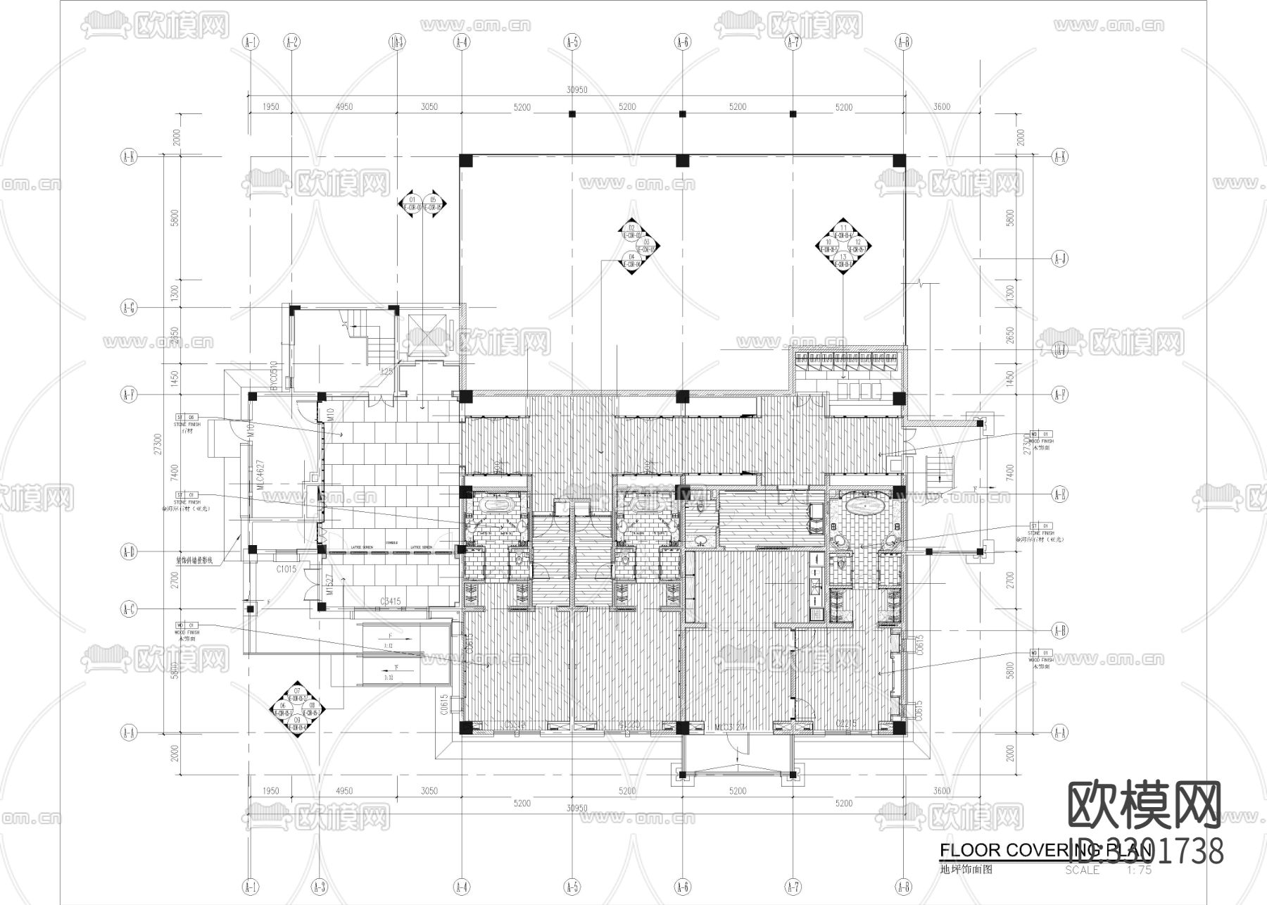 度假民宿别墅酒店cad施工图下载（渲染图4）