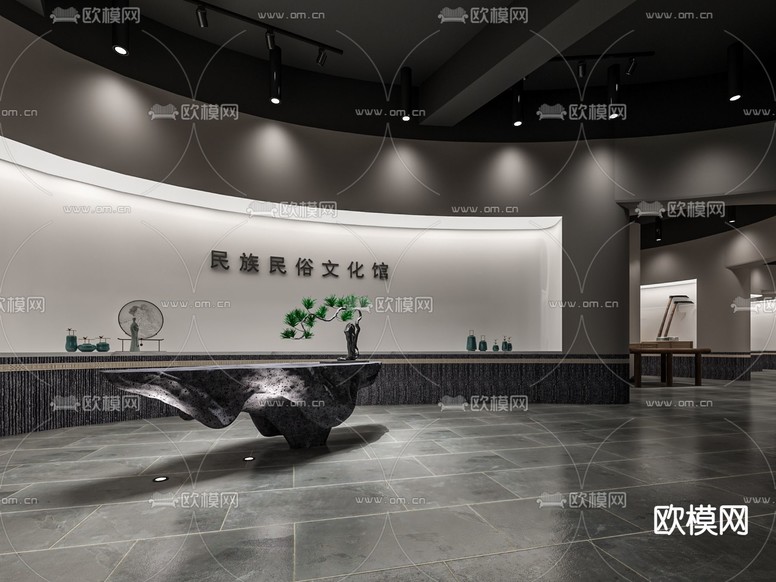 民俗展厅 民族文化馆3d模型下载(渲染图1)
