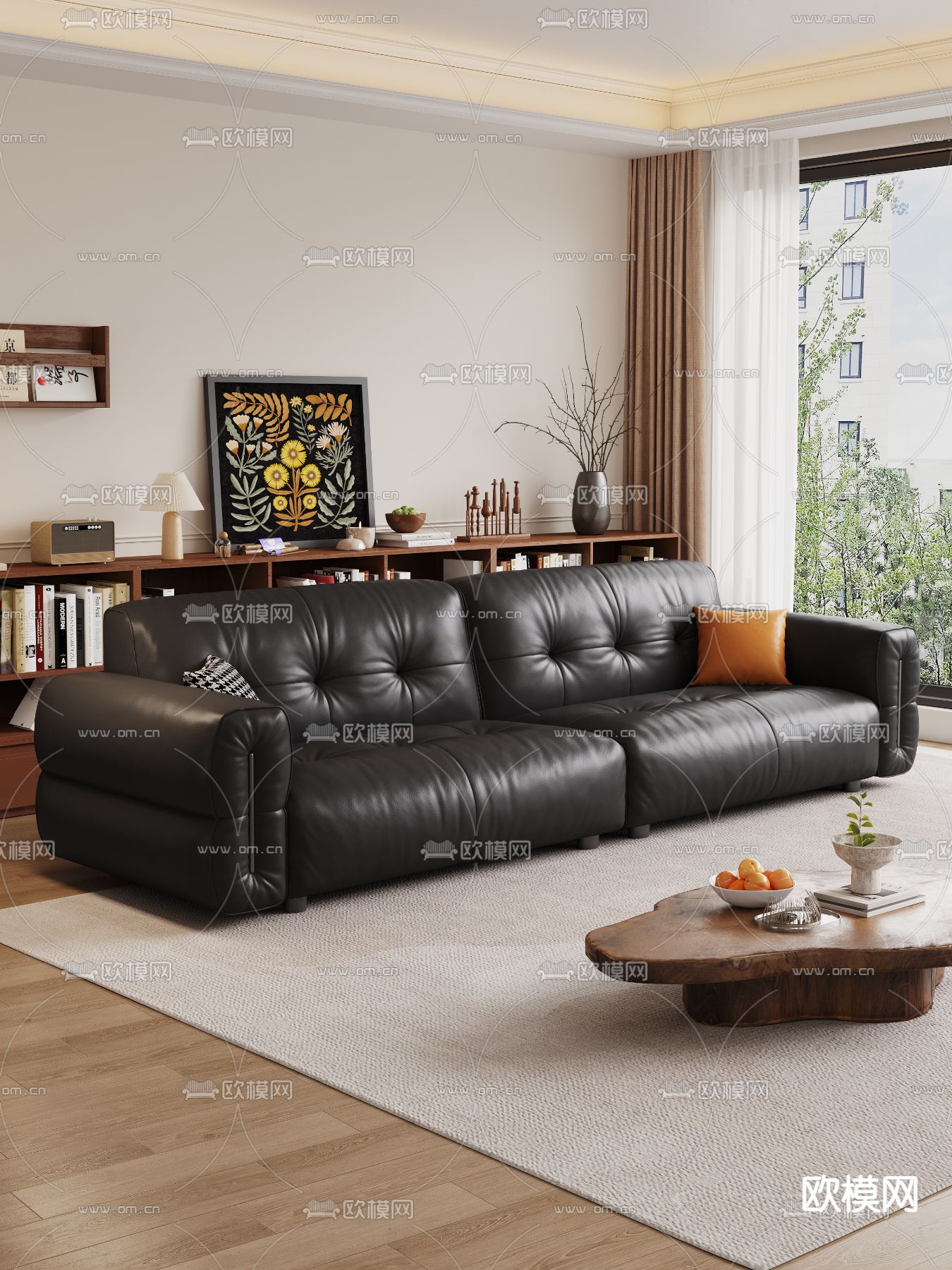 中古风沙发 双人沙发3d模型下载