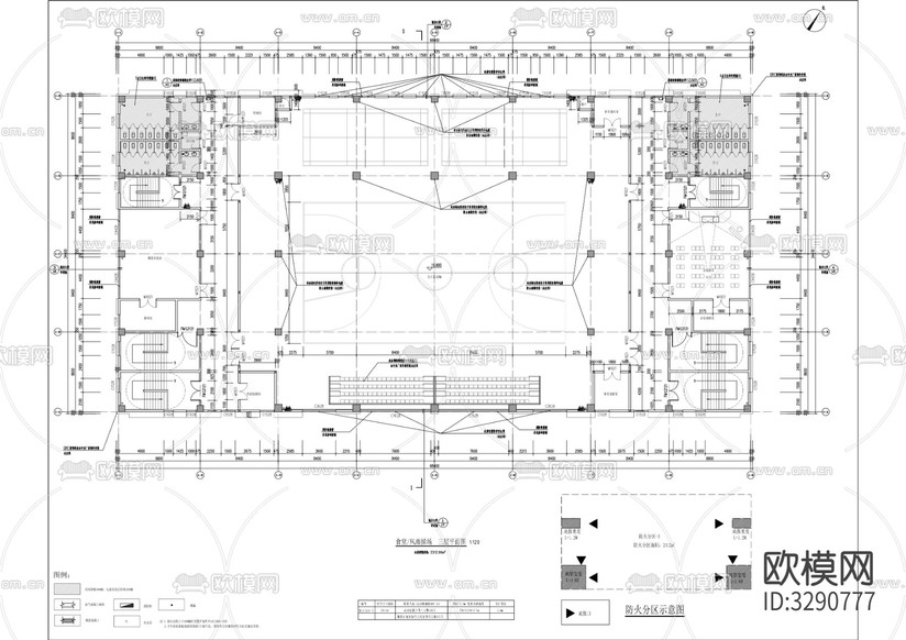 中學(xué)綜合樓 食堂 宿舍建筑cad施工圖下載(渲染圖3)