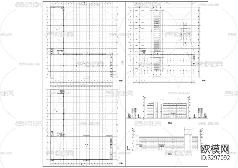 8廠房建筑cad立面圖下載