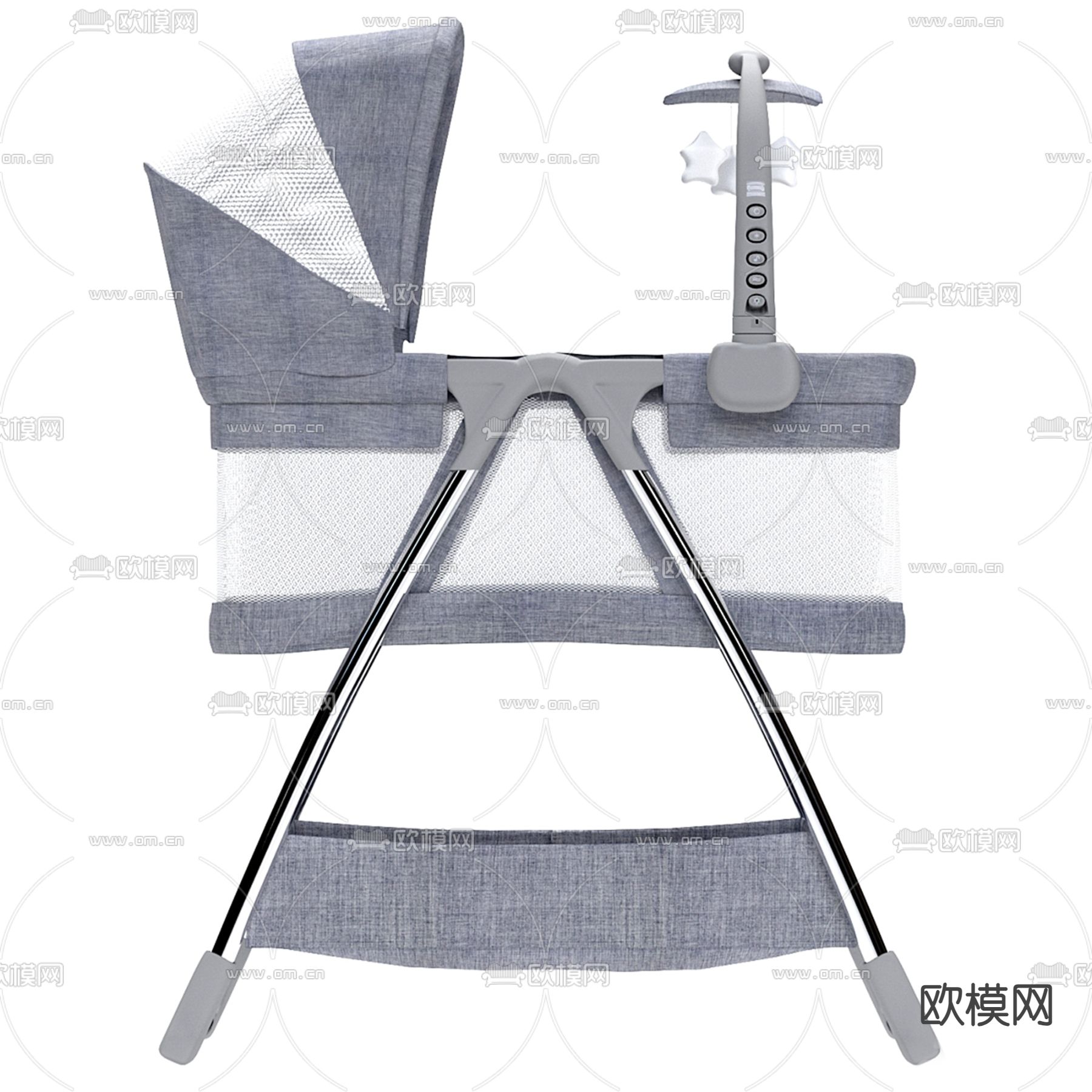 宝宝睡篮 婴儿车su模型下载（渲染图1）