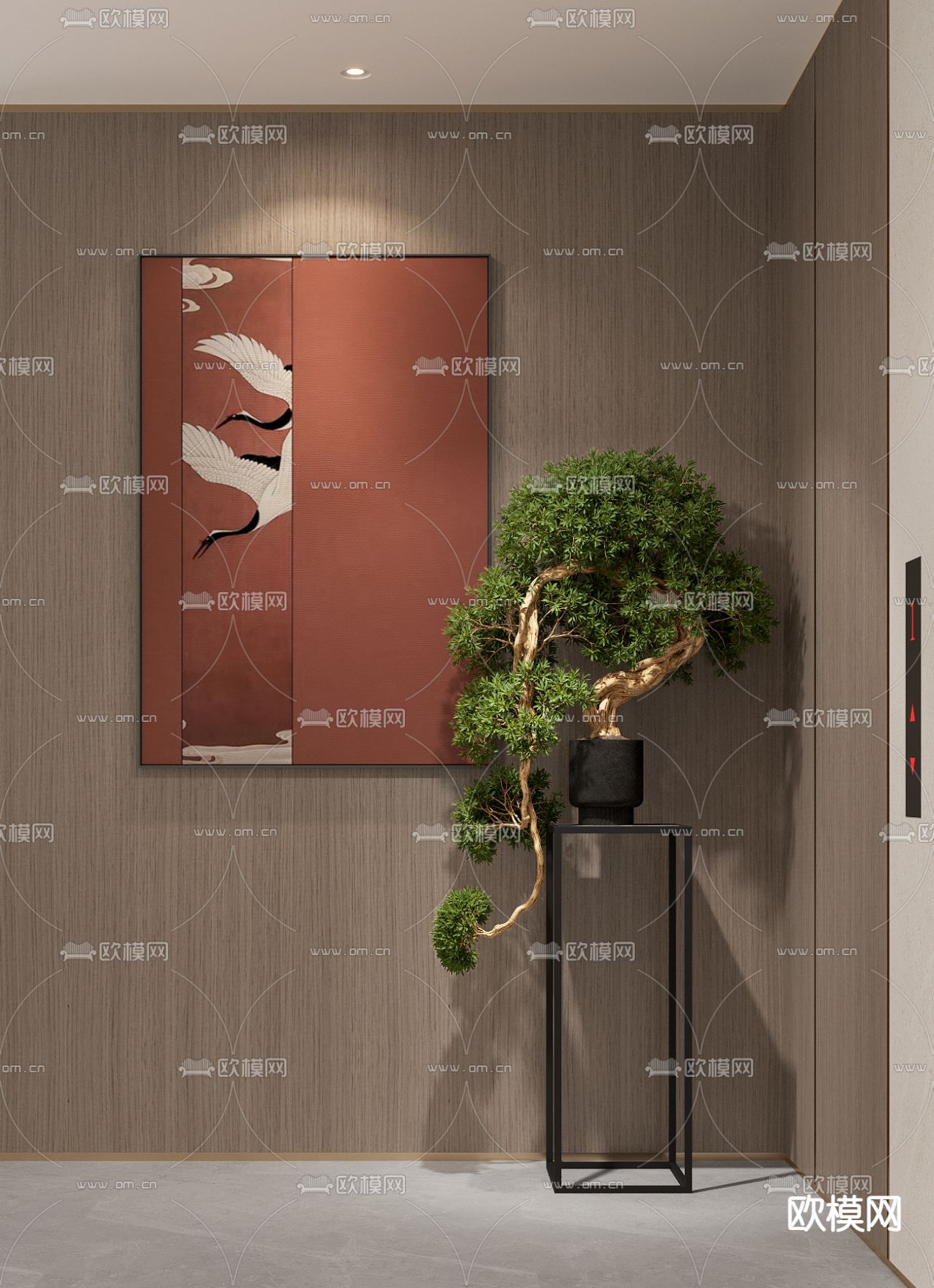 新中式盆栽su模型下载（渲染图2）