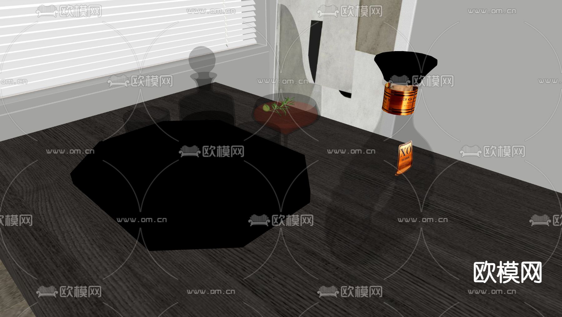红酒 酒瓶 洋酒su模型下载（渲染图1）