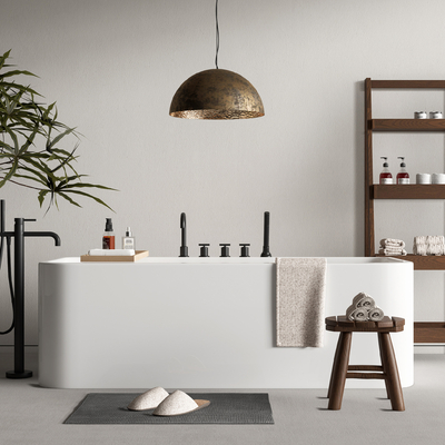 浴缸 水龙头 毛巾架su模型