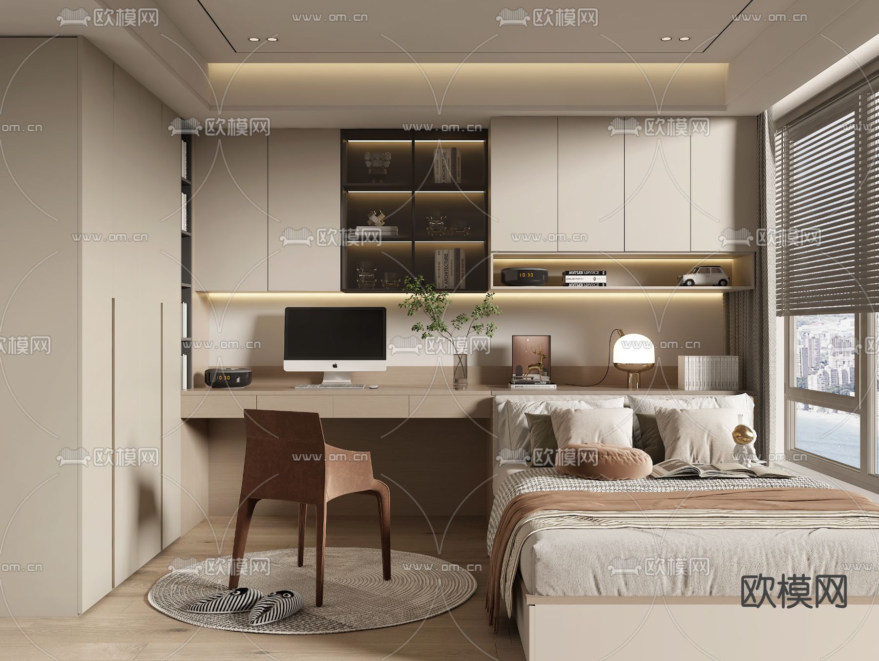 榻榻米卧室 次卧3d模型下载