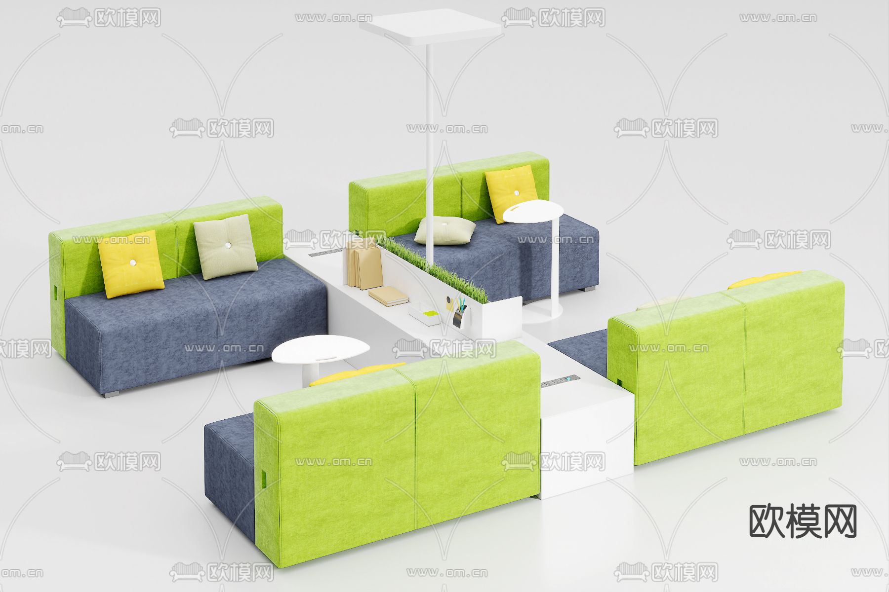 办公沙发 大堂沙发 卡座沙发3d模型下载