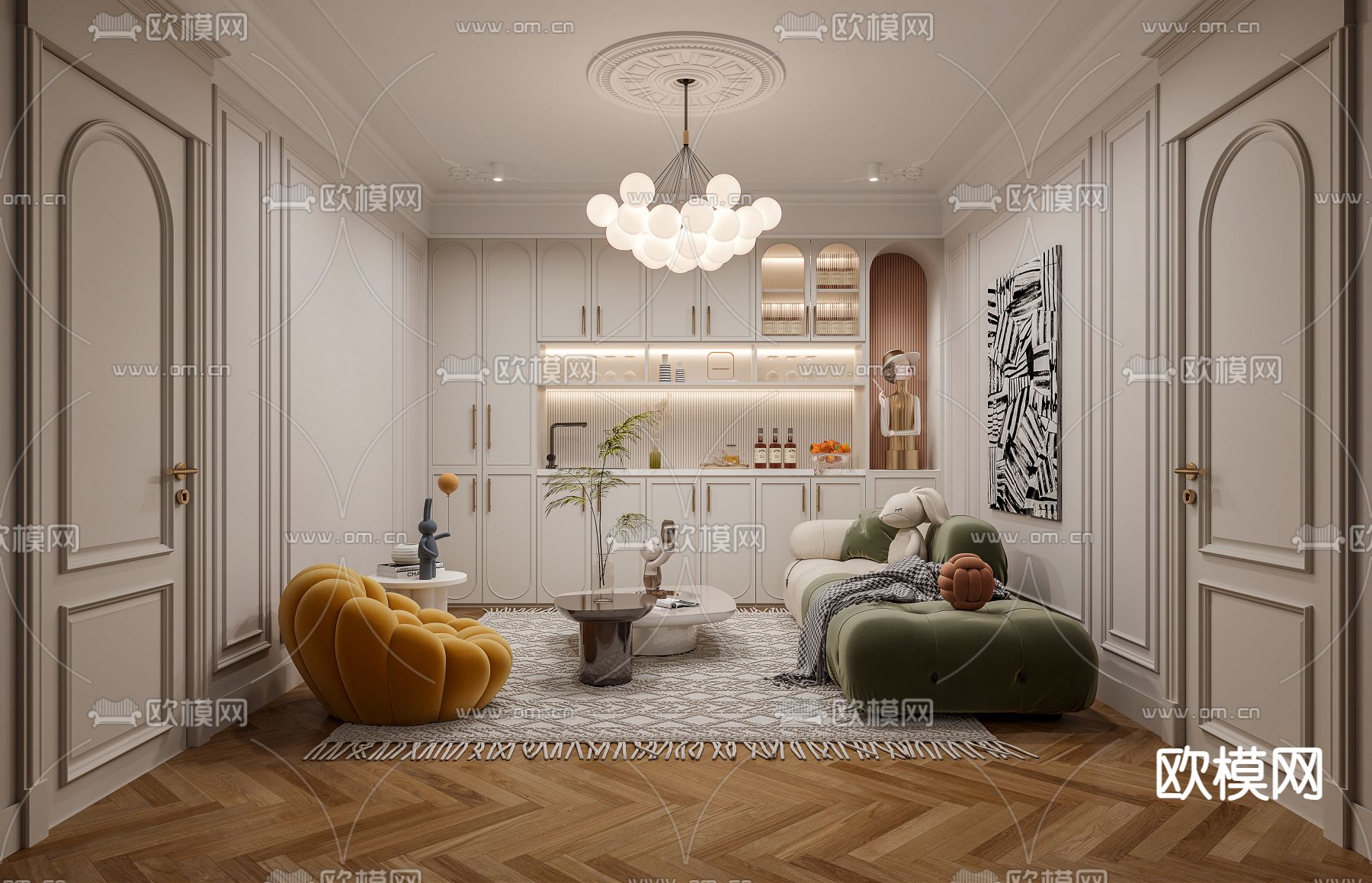 法式休闲室 品酒室3d模型下载