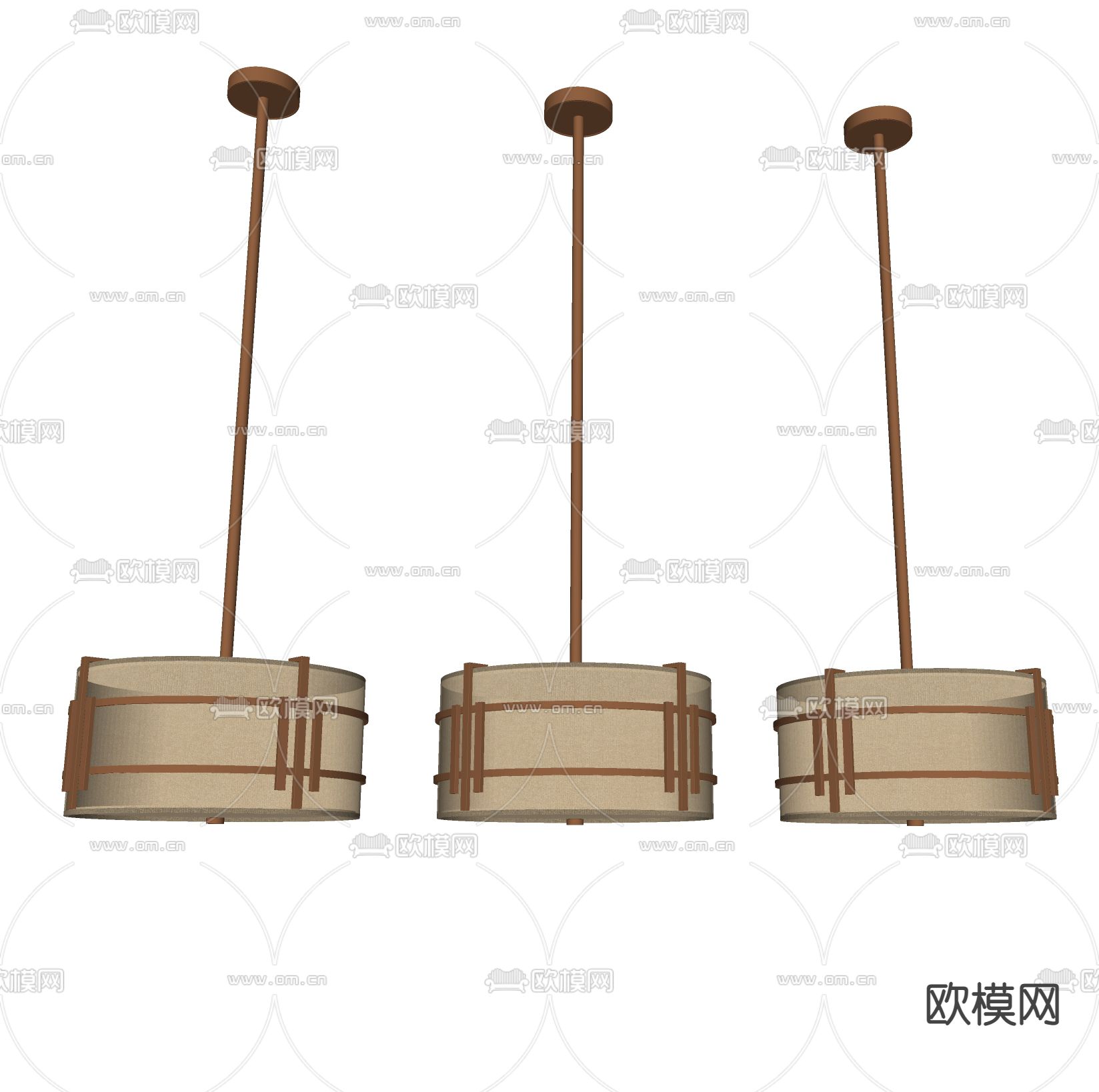 Minotti 吊灯su模型下载（渲染图1）