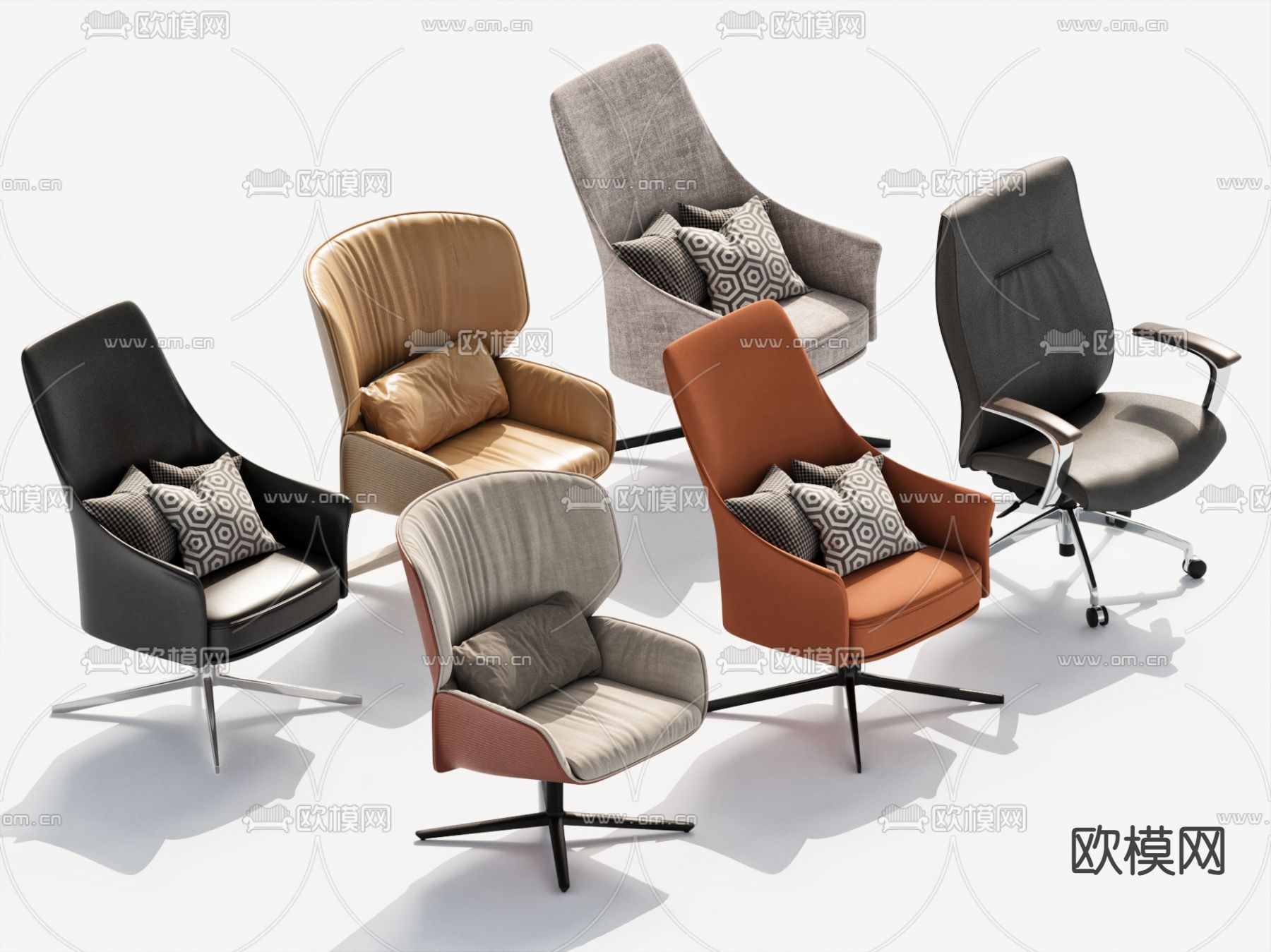 办公椅 老板椅 电脑椅 大班椅3d模型下载