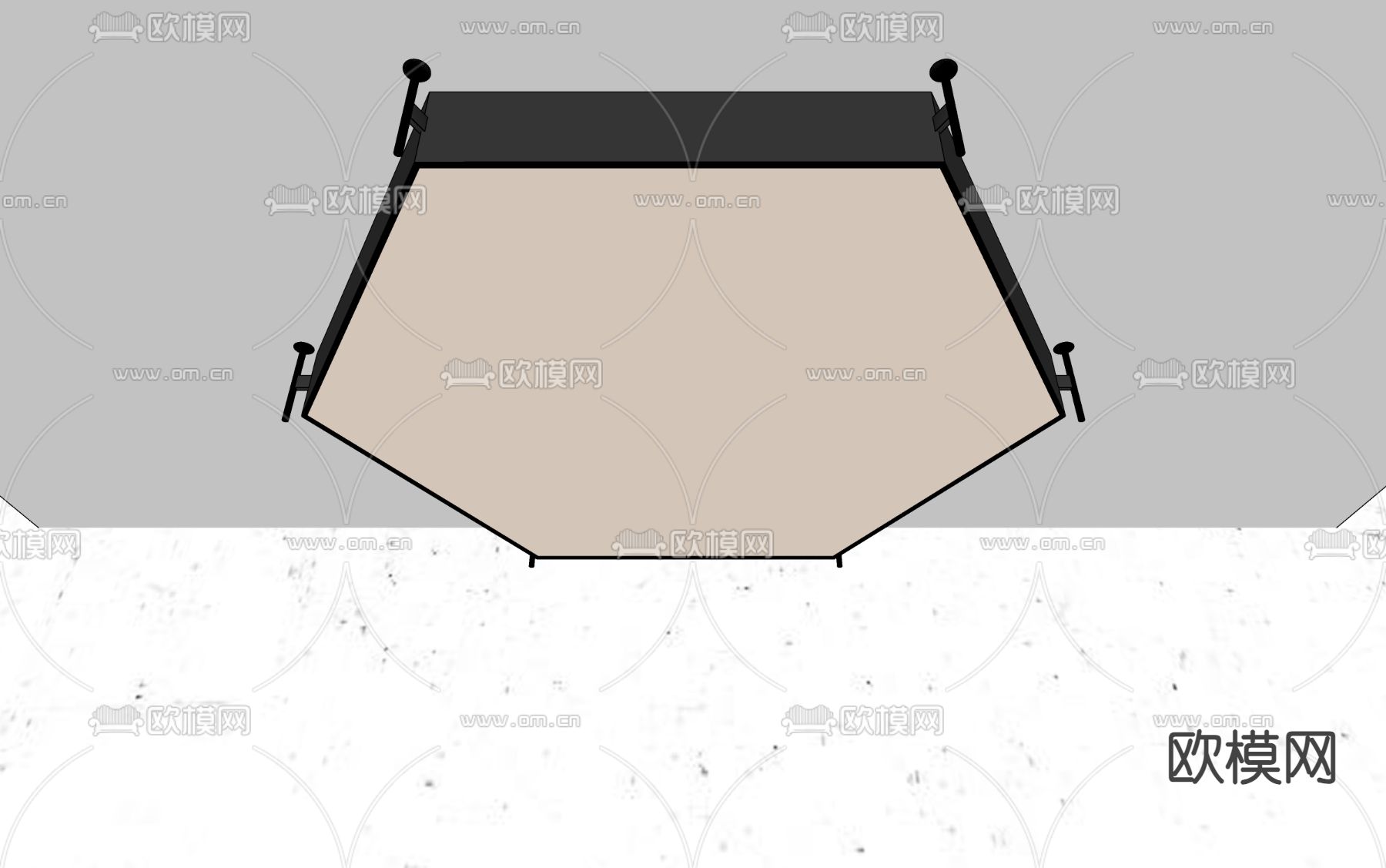 侘寂吸顶灯su模型下载（渲染图1）
