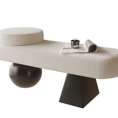  现代沙发凳 长凳su模型 