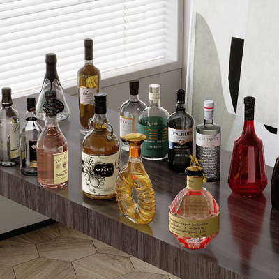  红酒 酒瓶 洋酒su模型 