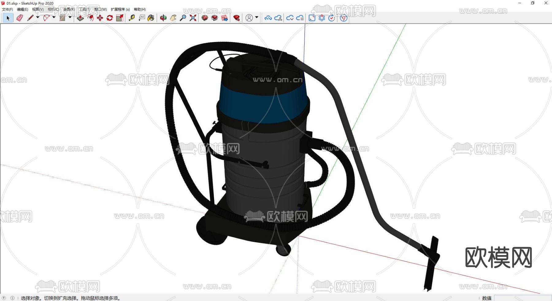 吸尘器 吸尘机su模型下载（渲染图1）