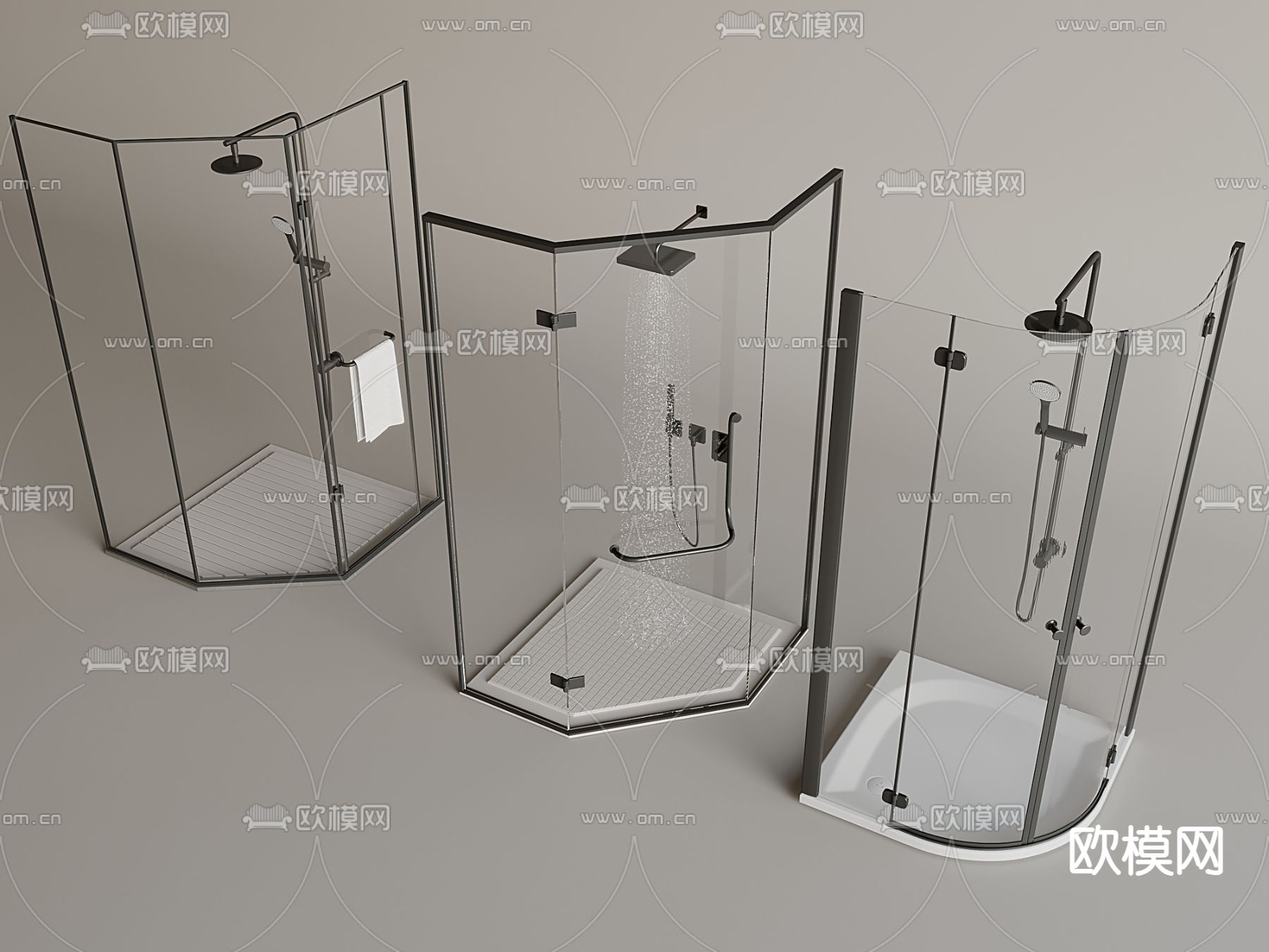玻璃淋浴房 淋浴间3d模型下载