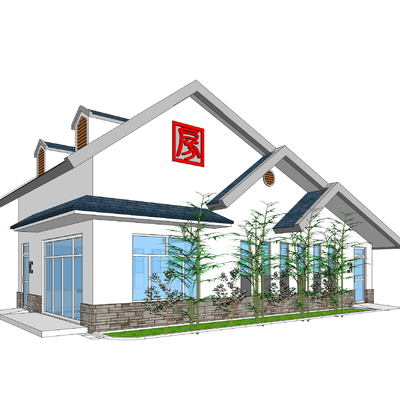  公共厕所su模型 