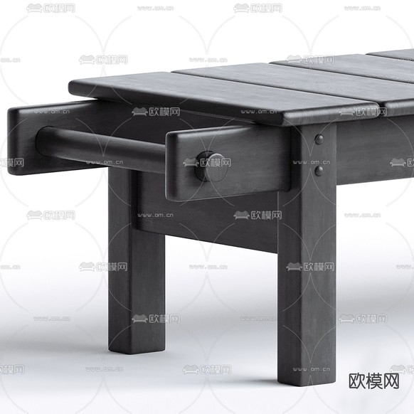 侘寂风长凳 沙发凳3d模型下载(渲染图3)