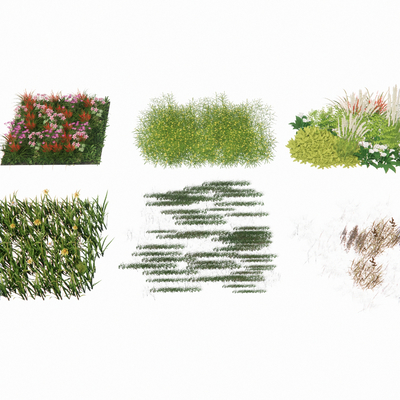  植物地被 花卉草坪su模型 