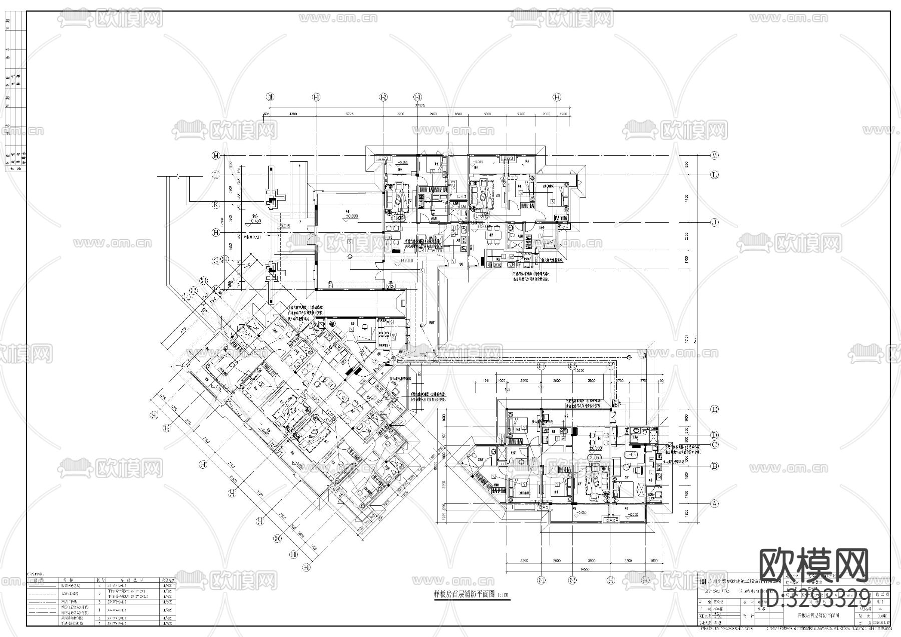 小区高层样板房cad电气施工图下载（渲染图3）