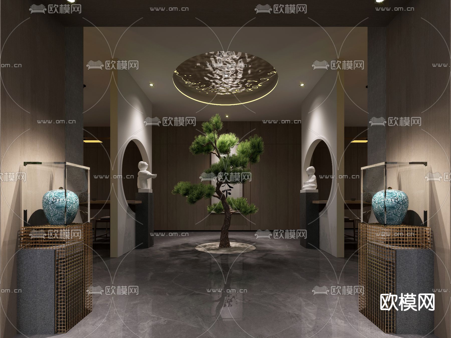 新中式茶馆 茶楼3d模型下载（渲染图2）