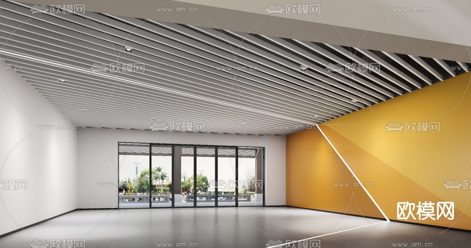 室内篮球场3d模型下载(渲染图2)