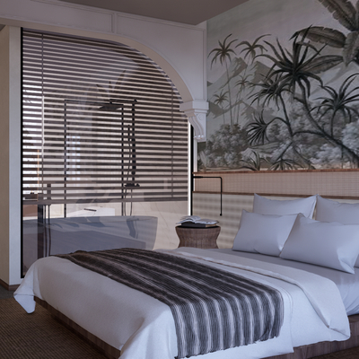  现代酒店 客房su模型 