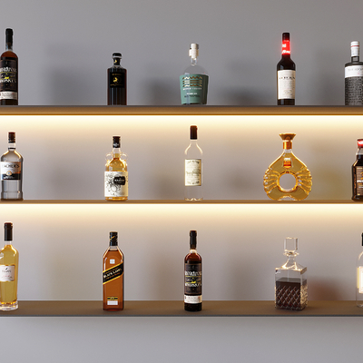  红酒 洋酒 置物架su模型 