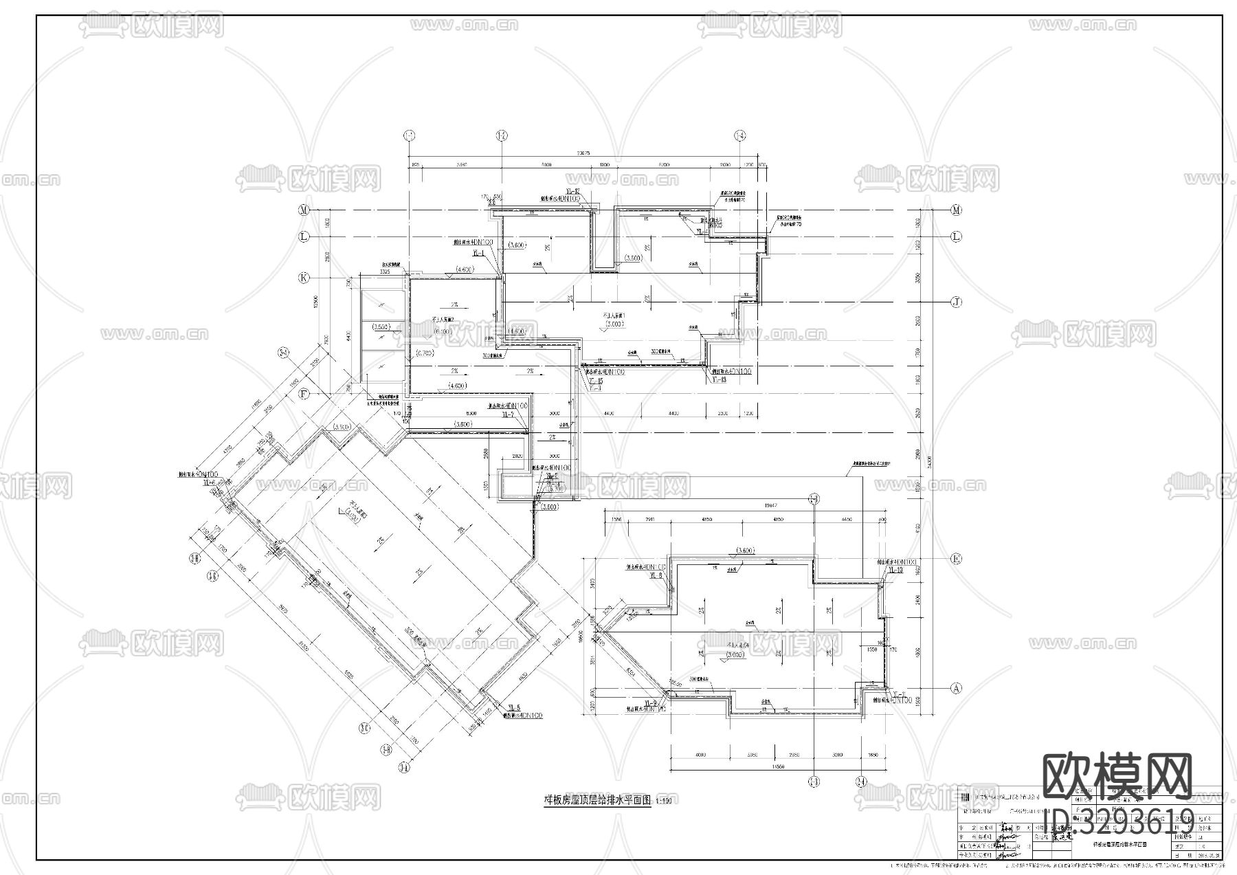 小区样板房cad给排水下载（渲染图1）