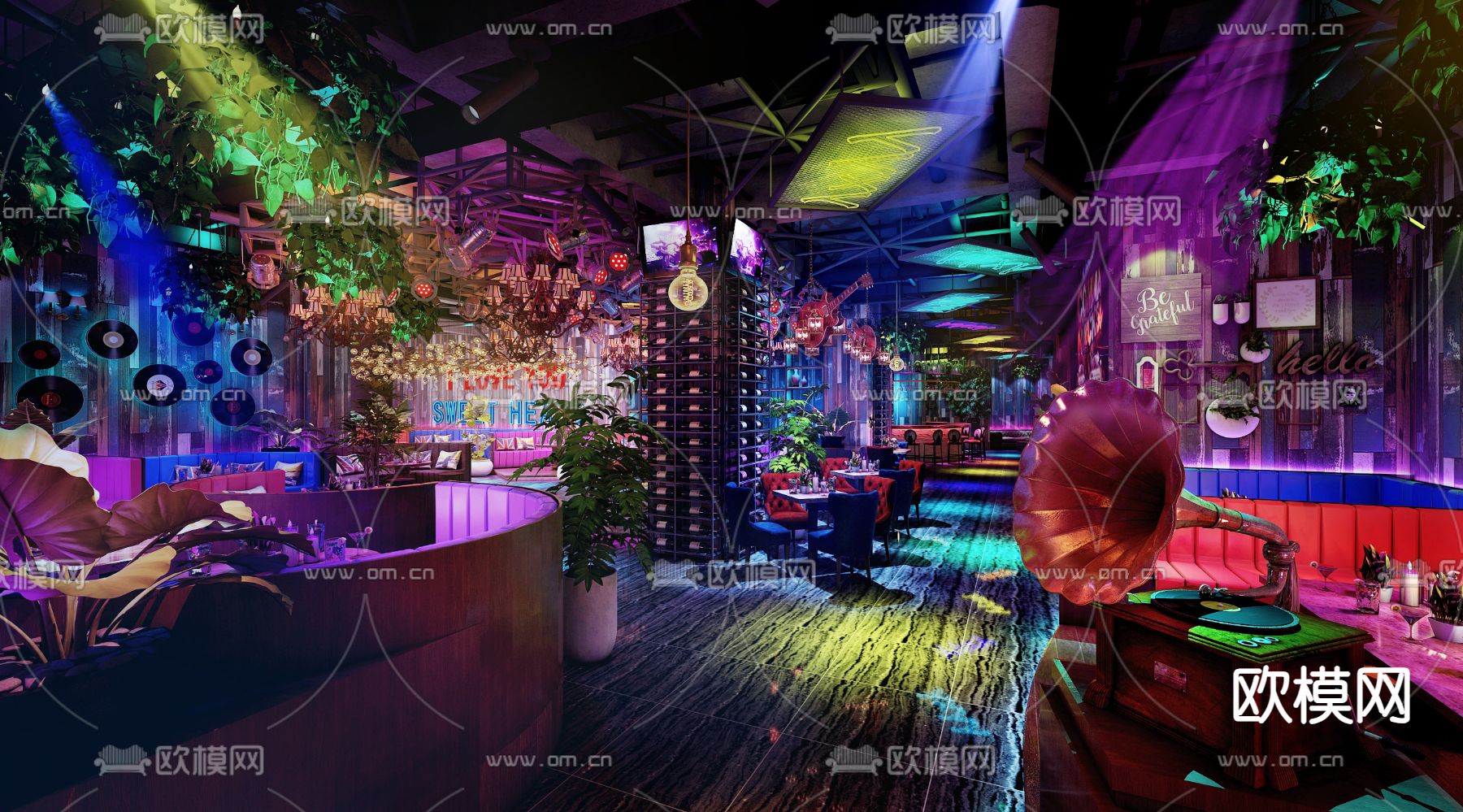 工业风酒吧3d模型下载