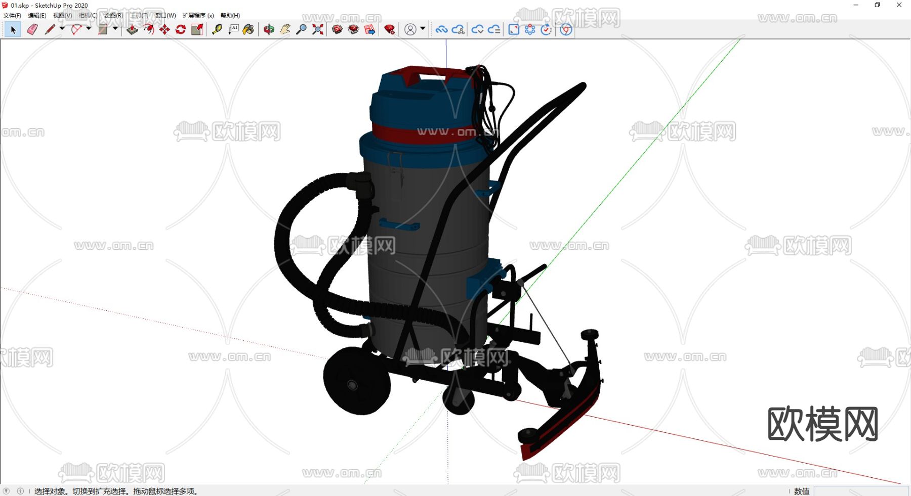 吸尘器 吸尘机su模型下载（渲染图1）