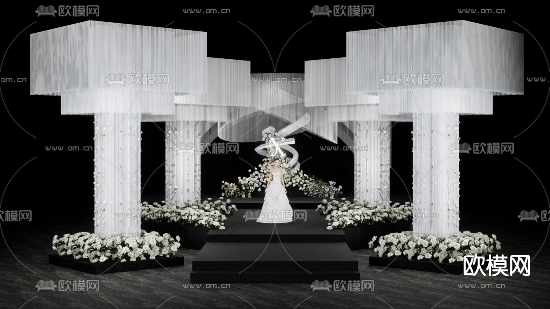 婚礼场景su模型下载（渲染图5）