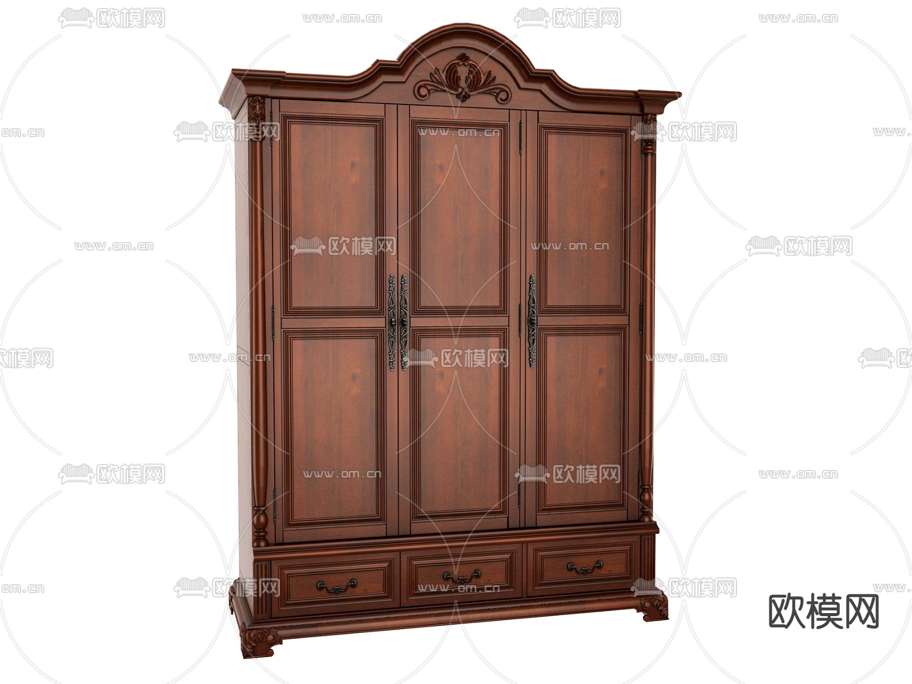 欧式衣柜3d模型下载