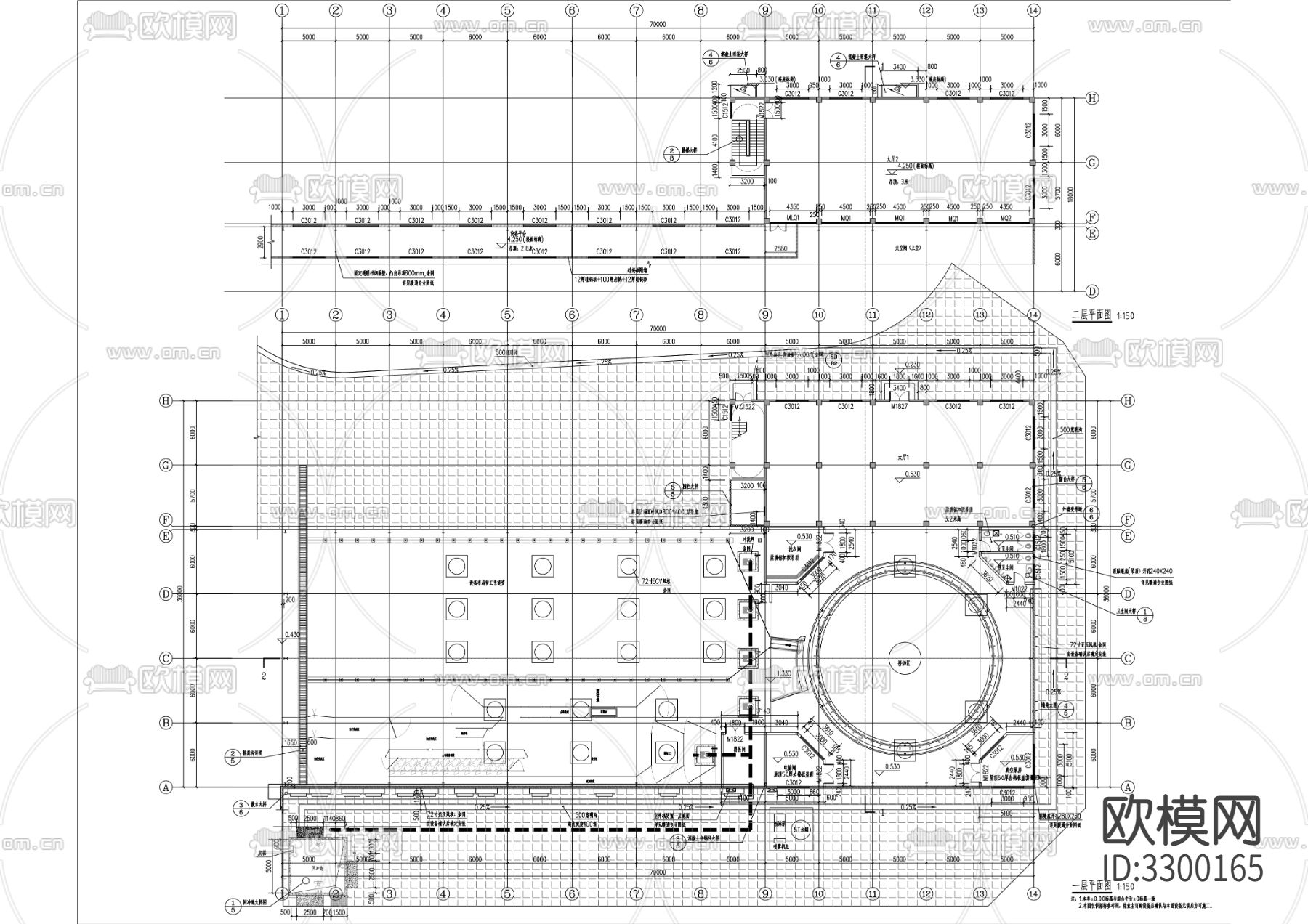 牛场改扩建项目建筑cad施工图下载（渲染图3）