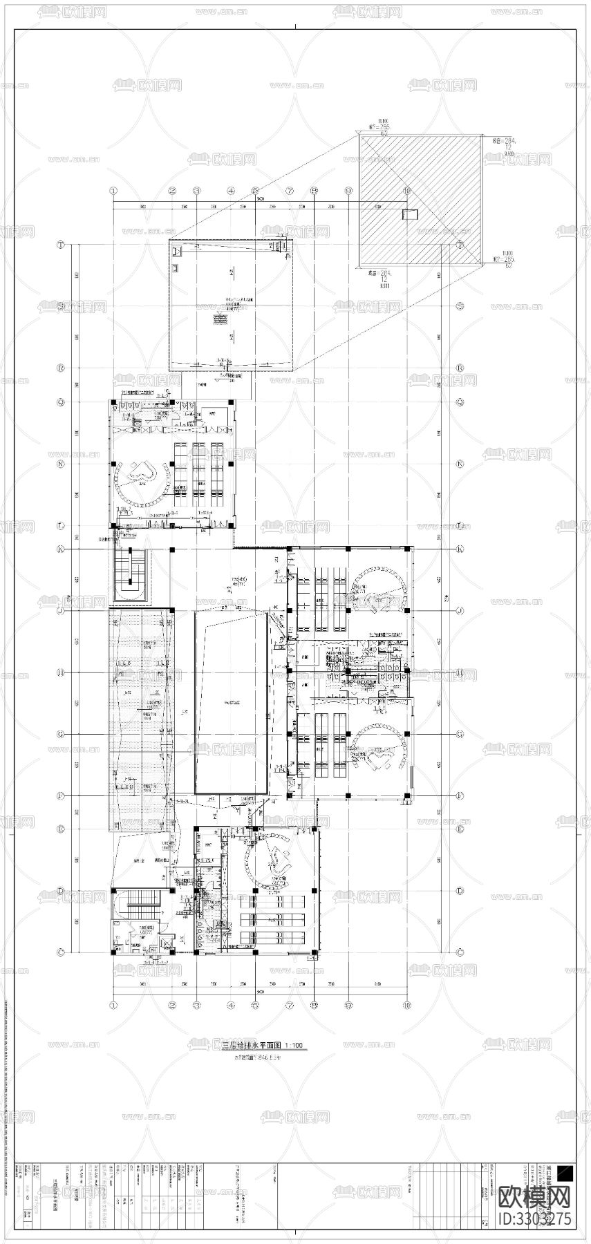 幼儿园给排水图CAD施工图下载（渲染图3）